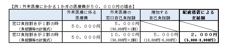 窓口2割負担の導入にかかる配慮措置の実施についての画像