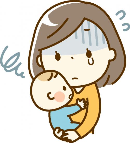 赤ちゃんを抱えた女性