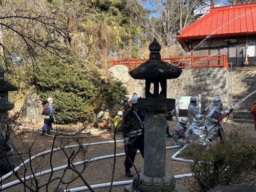 山梨岡神社消防演習
