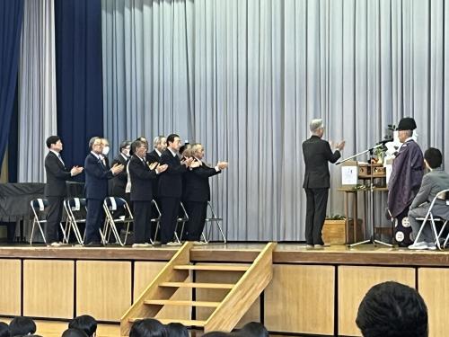 日川高校グランド人工芝安全祈願式