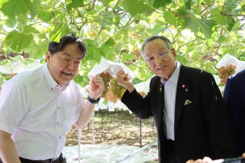 林総務大臣　峡東地区視察